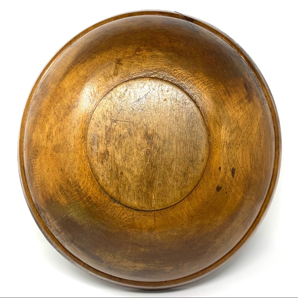 Primitive 16.25”-17.5” Wood Dough Bowl - Picture 6 of 12